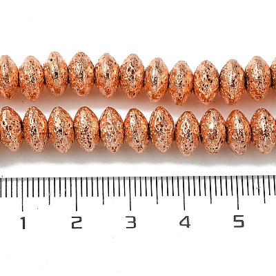 Electroplated Natural Lava Rock Beads Strands G-I360-P01-03-1