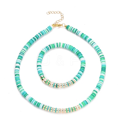 Handmade Polymer Clay Heishi Beads Jewelry Sets SJEW-JS01136-04-1