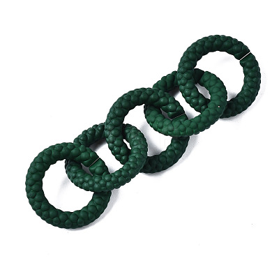 Spray Painted CCB Plastic Linking Rings CCB-Q091-010B-1