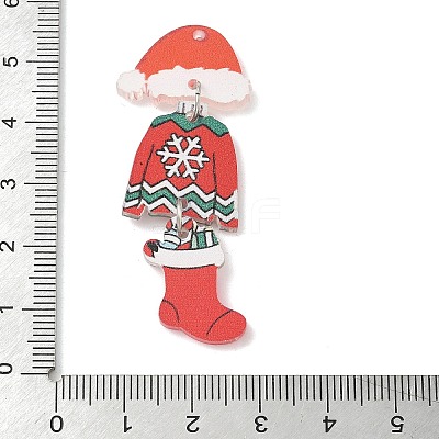 Christmas Printed Acrylic Big Pendants MACR-F086-03A-1