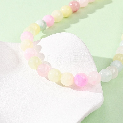 10MM Dyed Natural Green Jade Round Beaded Necklaces GG-CBAA808-04P-D-1