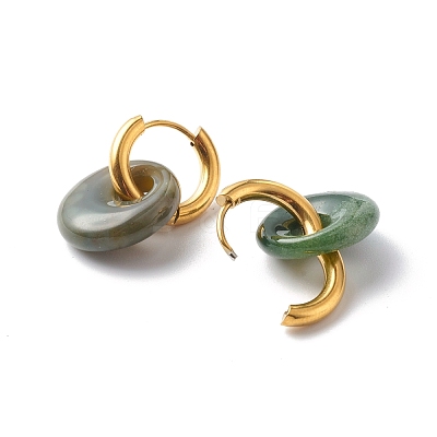 Handmade Natural Indian Agate Dangle Hoop Earrings EJEW-JE04578-04-1