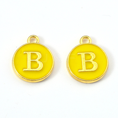 Golden Plated Alloy Enamel Charms X-ENAM-S118-09B-1
