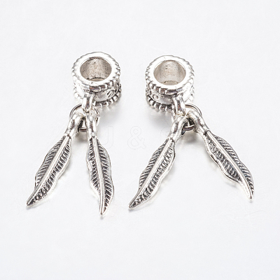 Tibetan Style Alloy European Dangle Charms PALLOY-F199-36AS-1