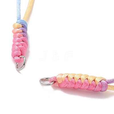 Adjustable Braided Nylon Thread Link Bracelet Makings AJEW-JB01160-01-1