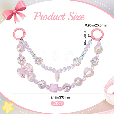 2Pcs Bowknot Heart Plastic Pendant Decorations DIY-BBC0002-28A-1