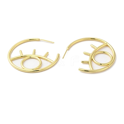 Rack Plating Brass Hollow Eye Stud Earrings EJEW-F315-03G-02-1