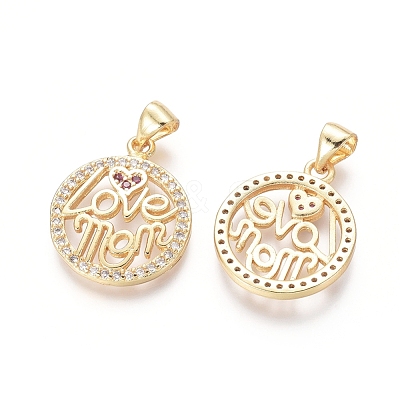 Golden Plated Brass Pendants ZIRC-L087-005G-1