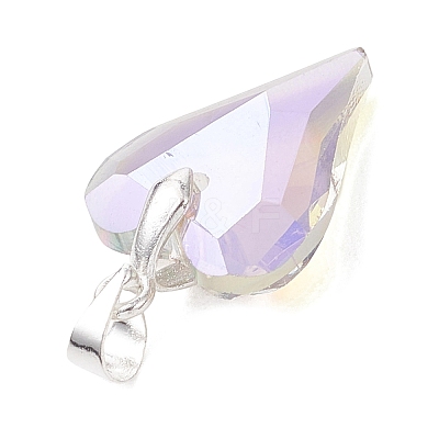 Electroplated Transparent Glass Pendants PALLOY-JF05156-02-1