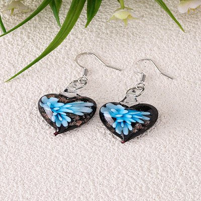 Handmade Lampwork Dangle Earrings WGF6340-01-1