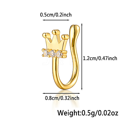 S925 Silver Heart Crown Cross Moon Nose Clip Fashion Jewelry VW3837-7-1