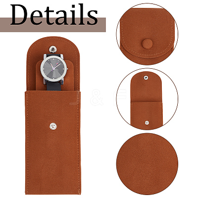 8Pcs 4 Styles Plush Cloth Watch Storage Bags with Snap Button TP-DR0001-06-1