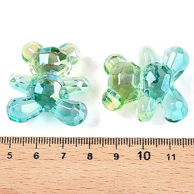 Gradient Color Transparrent Acrylic European Beads OACR-P024-01-03-1