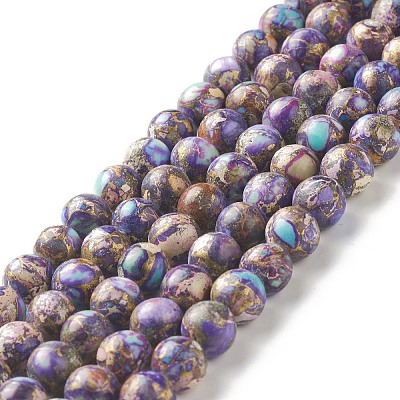 Natural Imperial Jasper Beads Strands G-I122-8mm-20-1