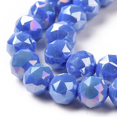 Electroplate Opaque Glass Beads Strands EGLA-H101-01D-1