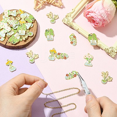 30Pcs 5 Styles Alloy Enamel Pendants ENAM-CJ0007-10-1