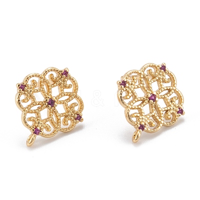 Brass Stud Earring Findings KK-K251-05G-01-1