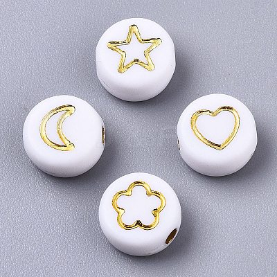 Opaque Acrylic Beads PACR-SZ0001-003B-1