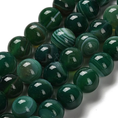 Dyed Natural Banded Agate Beads Strands G-G175-A07-01-1