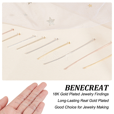 200Pcs 20 Styles Brass Flat Head Pins KK-BC0009-19-1