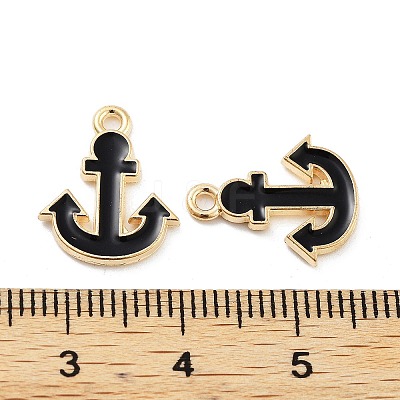 Light Gold Plated Alloy Enamel Charms ENAM-M219-07KCG-02-1