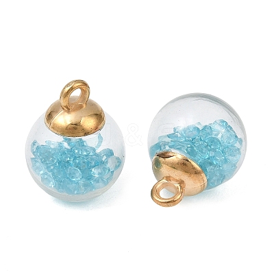 Transparent Glass Bottle Pendants GLAA-L018-13-1-1