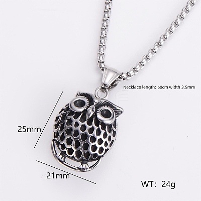 Gothic 316 Surgical Stainless Steel Pendant Box Chain Necklaces for Men ZF3615-1-1