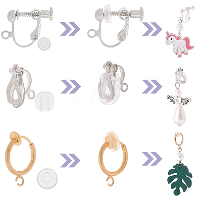 24Pcs 6 Style Brass Clip-on Earring Findings DIY-SC0021-29-1