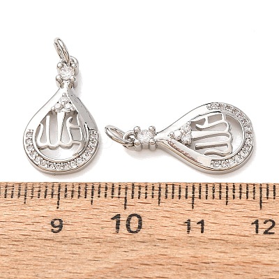 Brass Micro Pave Clear Cubic Zirconia Pendants CU-CBA2907-05B-P-1