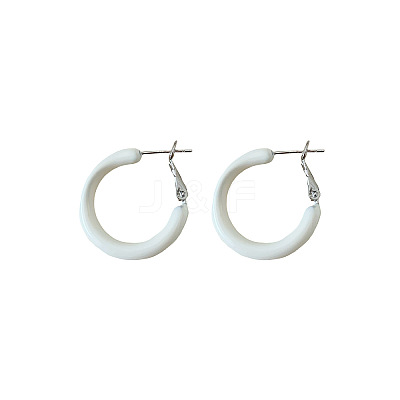 Alloy Epoxy Hoop Earrings FS-WG979F0-03-1
