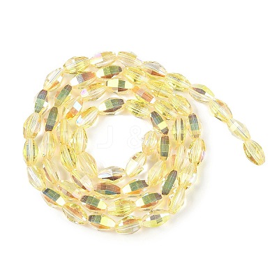 Electroplate Glass Beads Strands GLAA-Q101-03A-HP01-1
