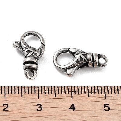 Tibetan Style 316 Stainless Steel Lobster Claw Clasps STAS-K276-12B-AS-1
