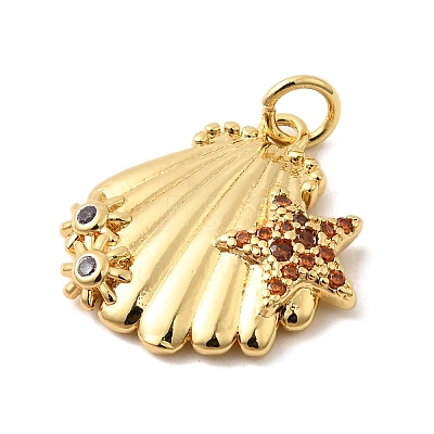 Brass Micro Pave Cubic Zirconia Pendants KK-A266-49B-G-1