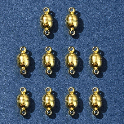 10Pcs Round Brass Magnetic Clasps with Loops KK-FS0001-34G-1