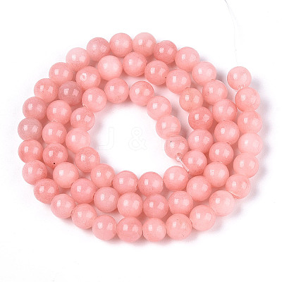 Dyed Natural Mashan Jade Round Beads Strands G-T139-6mm-67B-1