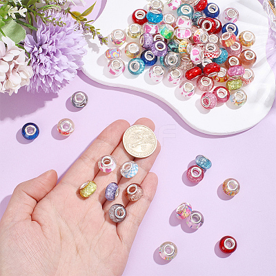 120Pcs Resin European Beads RPDL-PA0001-02-1