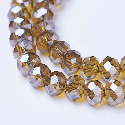 Electroplate Glass Beads Strands EGLA-A034-T8mm-A12-1