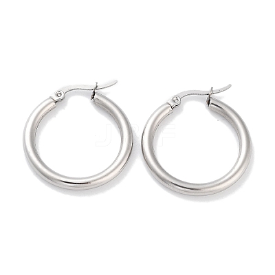 Non-Tarnish Ring 304 Stainless Steel Hoop Earrings for Women Men EJEW-B049-01B-P-1