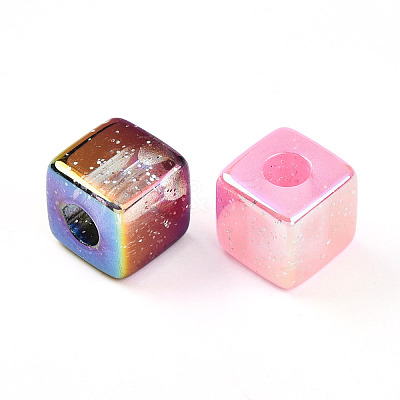 Transparent UV Plating Acrylic Beads OACR-I015-33-1