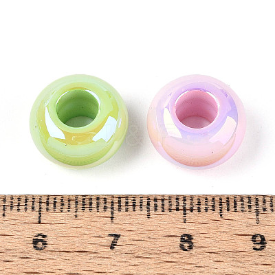 UV Plating Opaque Acrylic European Beads OACR-Q197-14-1