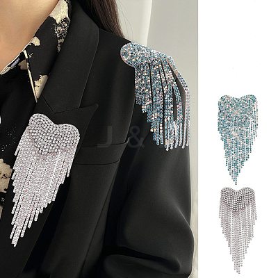 2pcs 2 color Zinc Alloy Rhinestone Cup Chain Shoulder Knot DIY-NB0006-56-1