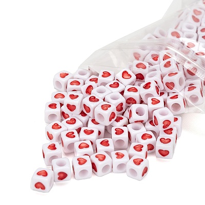 Opaque White Acrylic European Beads OPDL-FS0001-02A-1