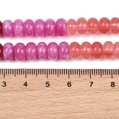 Cherry Quartz Glass and Natural White Jade Beads Strands G-NH0006-A16-01-1