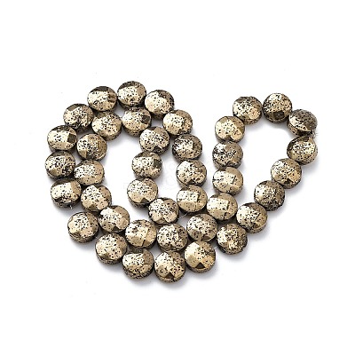 Electroplated Natural Lava Rock Beads Strands G-A256-F01-01F-1