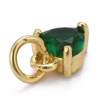 Brass Micro Pave Cubic Zirconia Charms KK-P192-08-G06-1