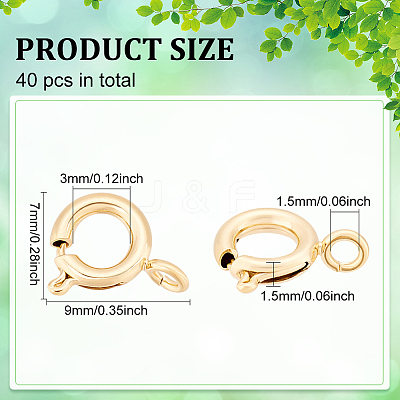 40Pcs Eco-friendly Brass Spring Ring Clasps KK-DC0001-72-1