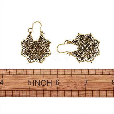 Bohemian Retro Style Alloy Dangle Hoop Earrings EJEW-TAC0003-01AG-1