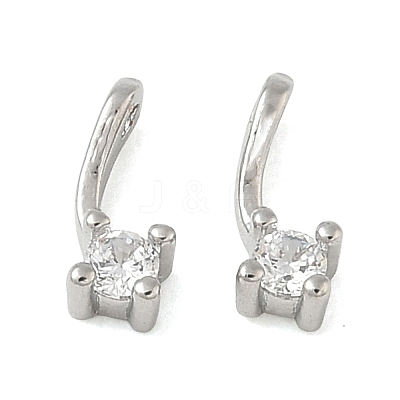 Brass Pave Clear Cubic Zirconia Charms CU-CBA9FFD-11P-07-1