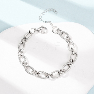 8MM 304 Stainless Oval Link Chain Bracelets SA-CBA725A-27P-1