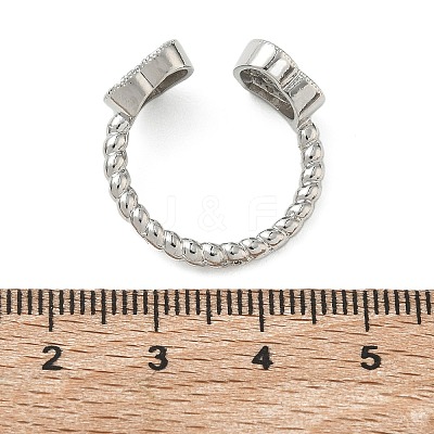 Brass Micro Pave Cubic Zirconia Cuff Open Rings RJEW-C163-03B-P-1